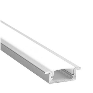 Recessed Aluminum Profile 17x7mm milky cover 6.56 ft