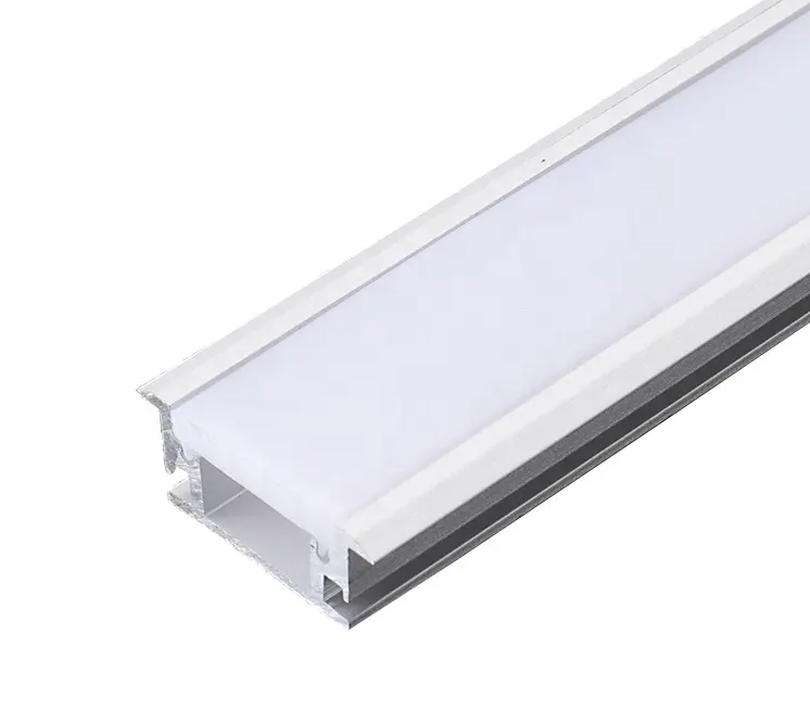 Recessed Floor Aluminum Profile 21x11mm milky cover
