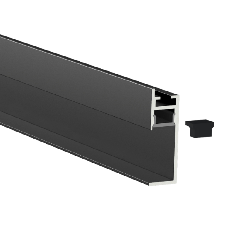 Black Baseboard with LED 80x11mm